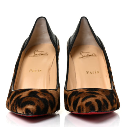 Christian Louboutin Pony Hair Leopard Maastricht 85 Pumps 38 Brown Black 2 of 9