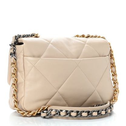 Chanel Goatskin Quilted Medium Chanel 19 Flap Beige 2 of 4