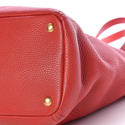 Prada Vitello Daino Side Pocket Tote Rosso 6 of 10