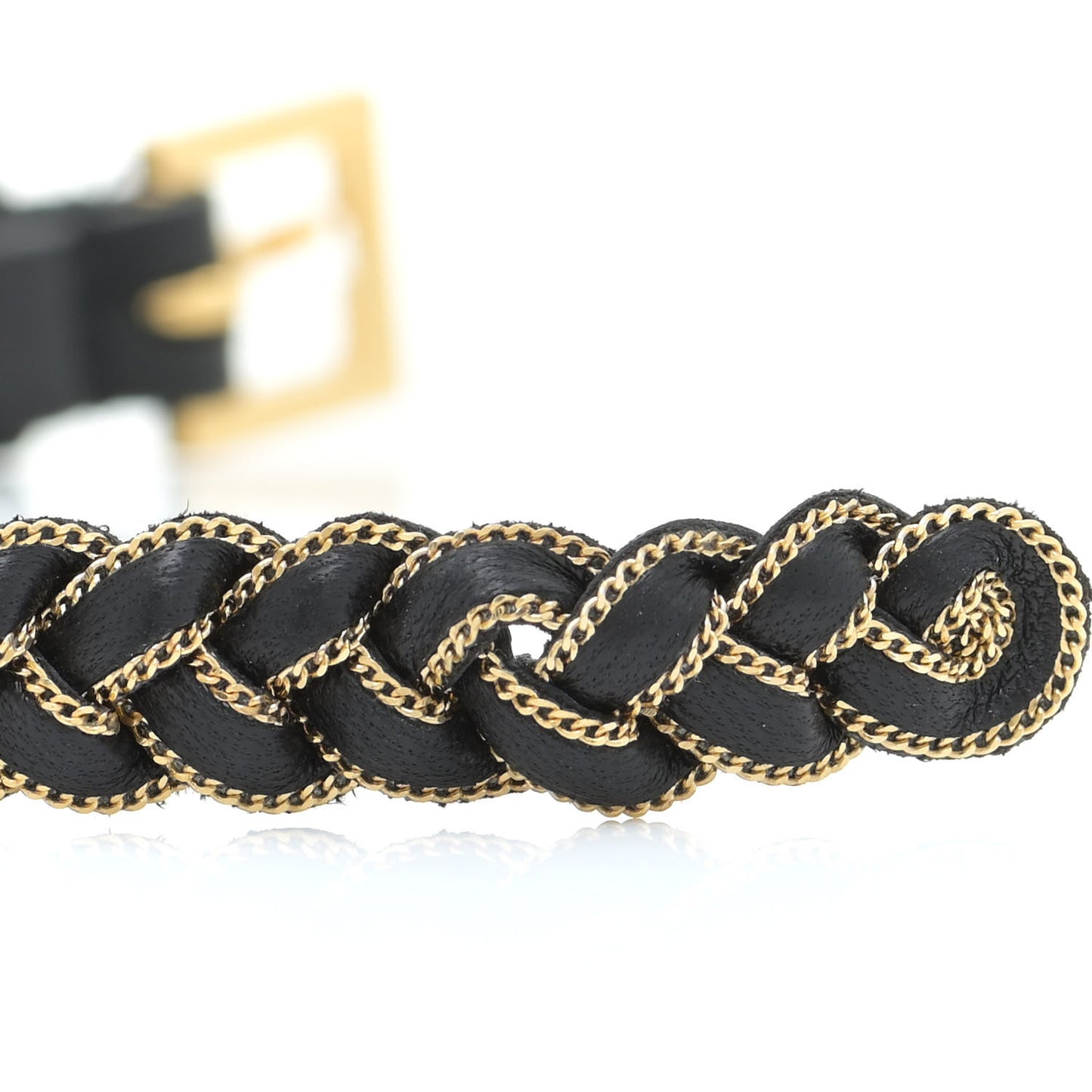 Calfskin Braided Double Wrap Bracelet Black