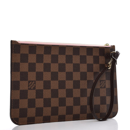Louis Vuitton Damier Ebene Neverfull MM GM Pochette Rose Ballerine 3 of 8