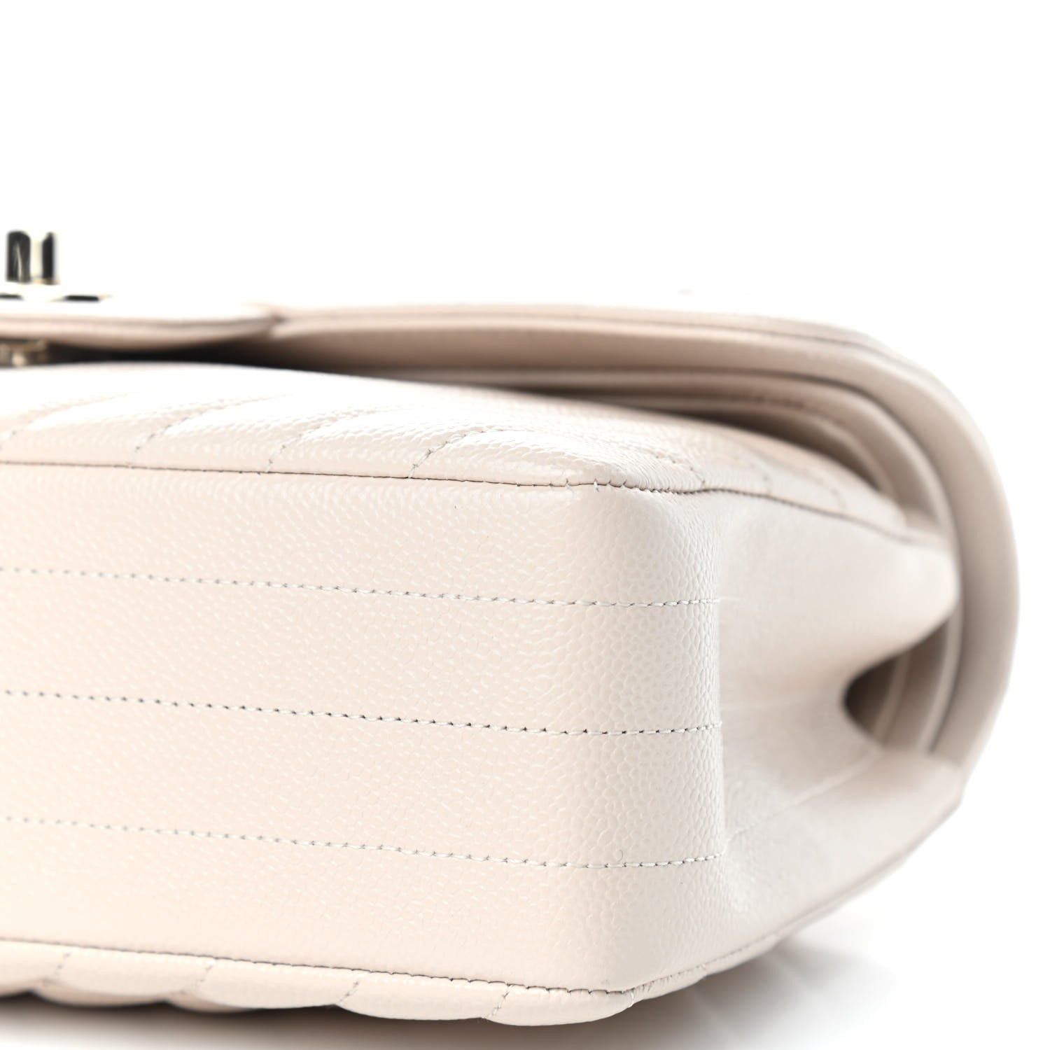 Chanel Caviar Chevron Quilted Small Double Flap Beige 9 of 11