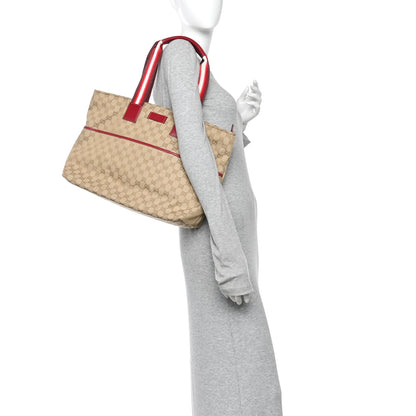 Gucci Monogram Web Large Diaper Tote Red 2 of 13