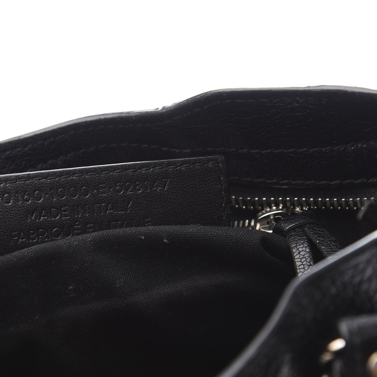 Chevre Silver Metallic Edge Hardware Mini City Black