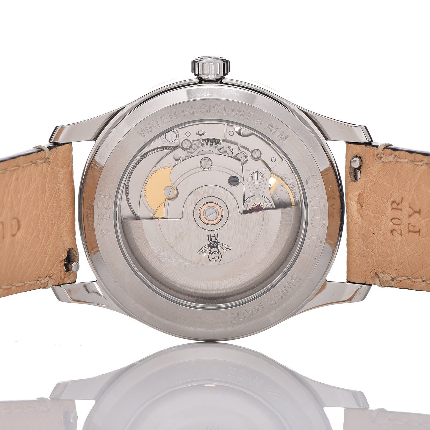 Stainless Steel Ostrich Mother of Pearl 38mm G-Timeless Cat Automatic Watch