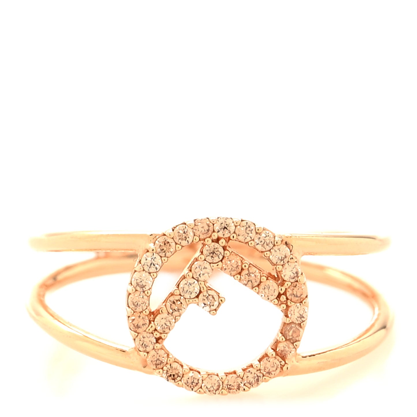 Metal Crystal F is Fendi Ring L Rose Gold