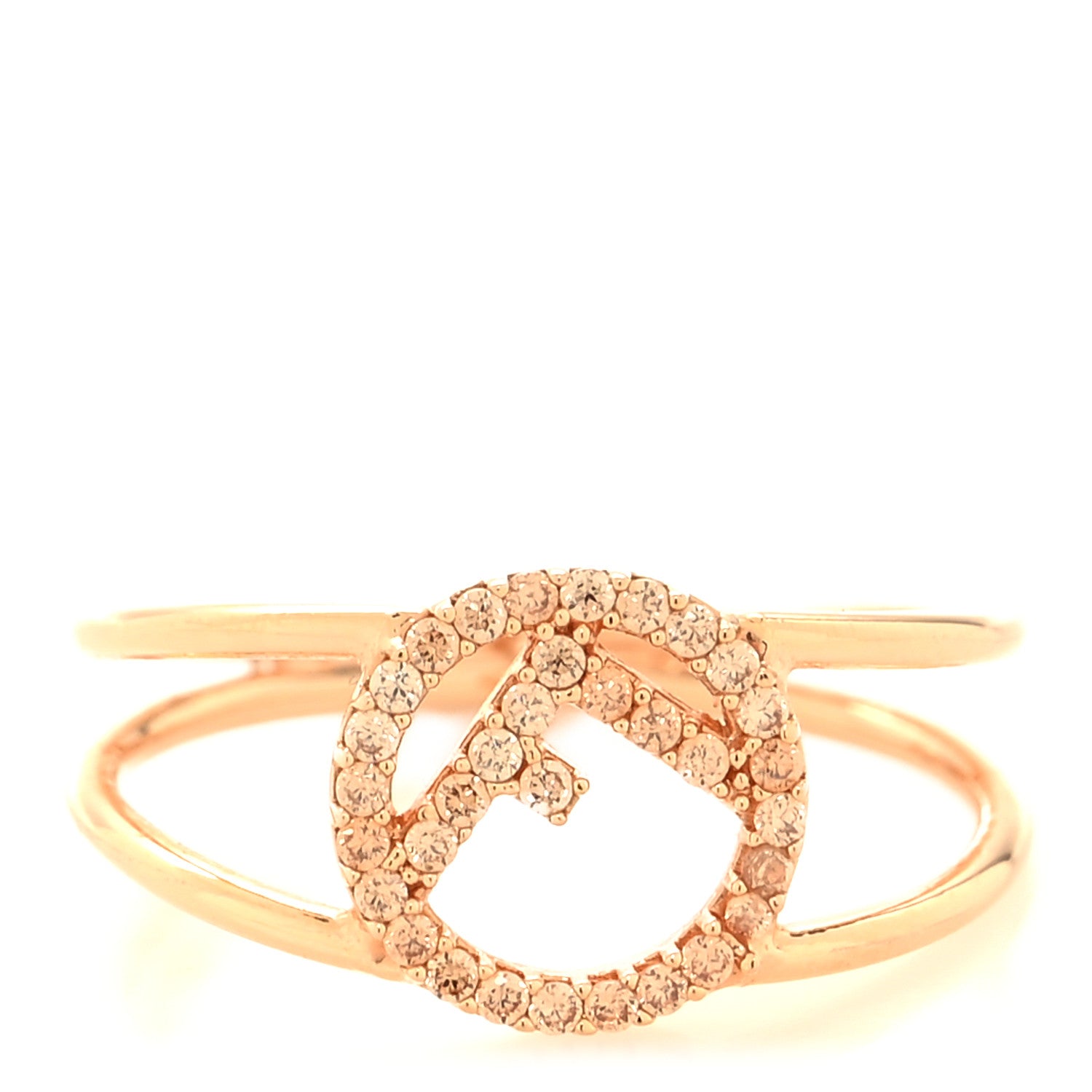 Fendi Metal Crystal F is Fendi Ring L Rose Gold 1 of 5