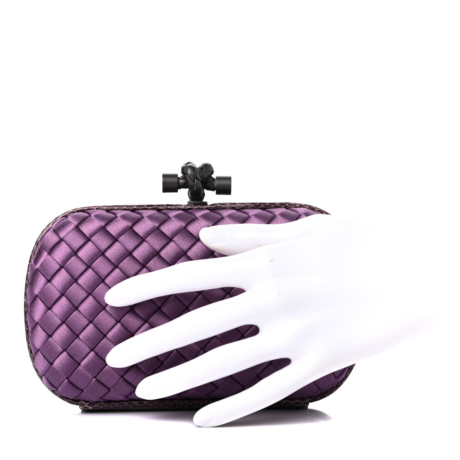 Bottega Veneta Satin Intreccio Impero Ayers Knot Clutch 2 of 6