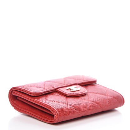 Chanel Caviar Quilted Flap Card Holder Wallet Red 4 of 9
