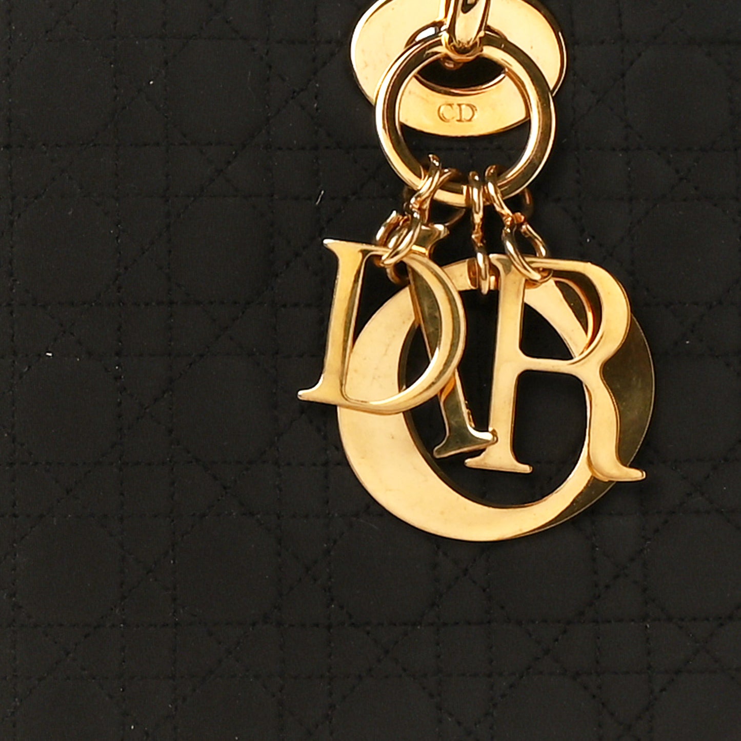 Nylon Cannage Medium Lady Dior Dark Brown