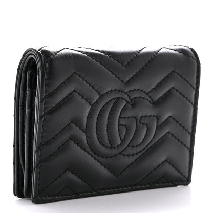 Gucci Calfskin Matelasse GG Marmont Card Case Wallet Black 3 of 10