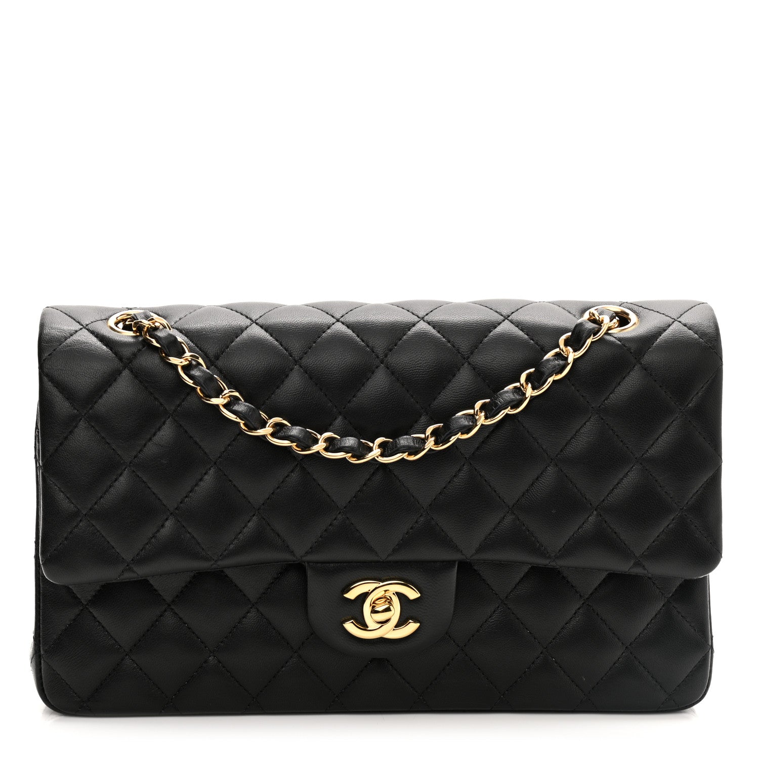 Chanel Lambskin Quilted Medium Double Flap Black 1 of 10