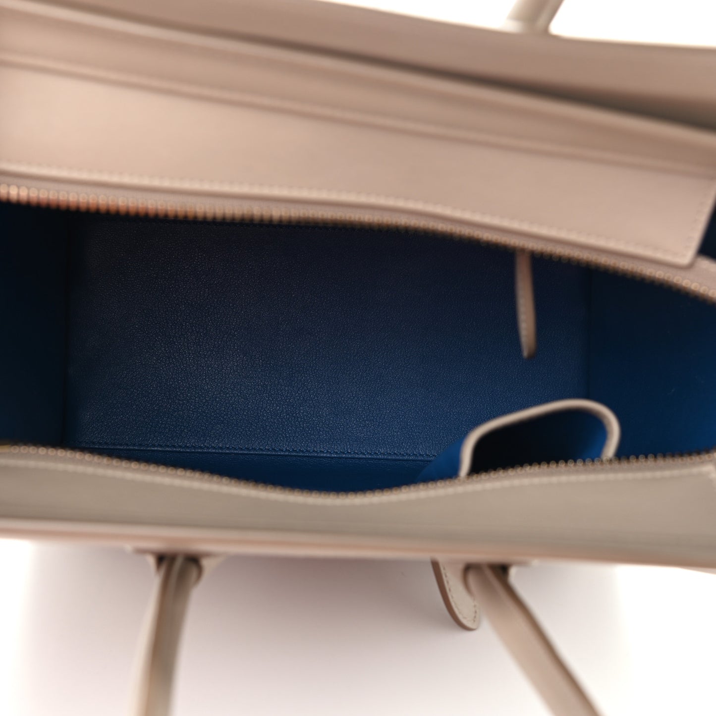 Smooth Calfskin Interstice Micro Luggage Light Taupe