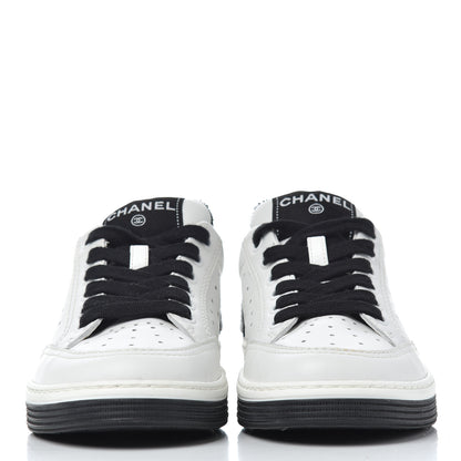 Chanel Calfskin Womens Logo Sneakers 35 Black White 2 of 18