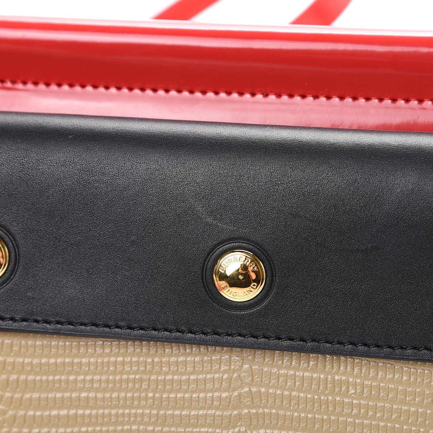 Calfskin Lizard Embossed Mini Title Bag with Pocket Black Honey