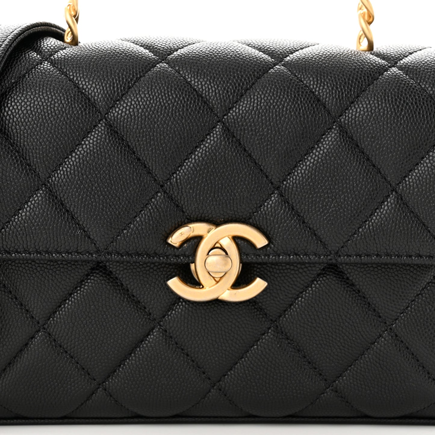 Caviar Quilted Small Carry Me Top Handle Flap Black