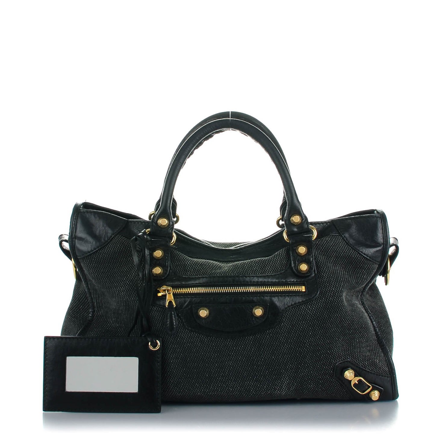Agneau Canvas Giant 12 Gold Hardware City Black