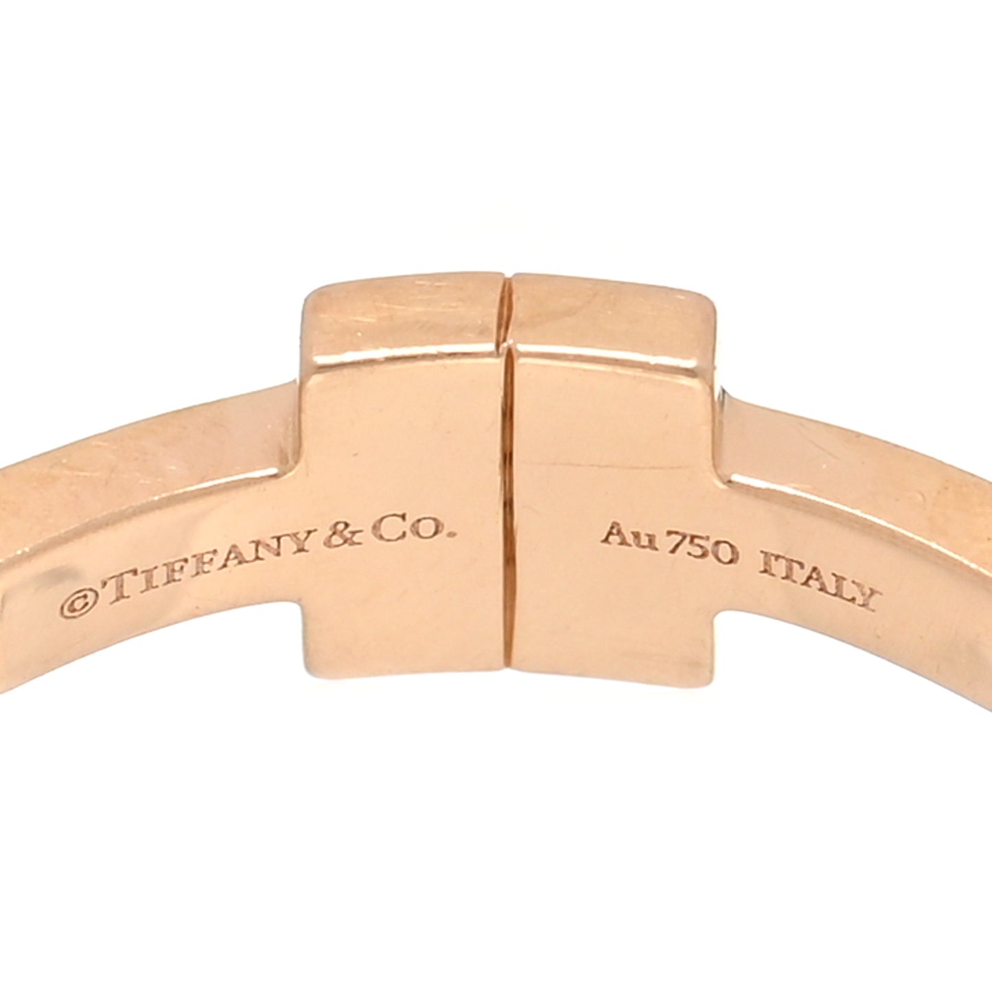 18K Rose Gold Diamond T Chain Ring 52 6