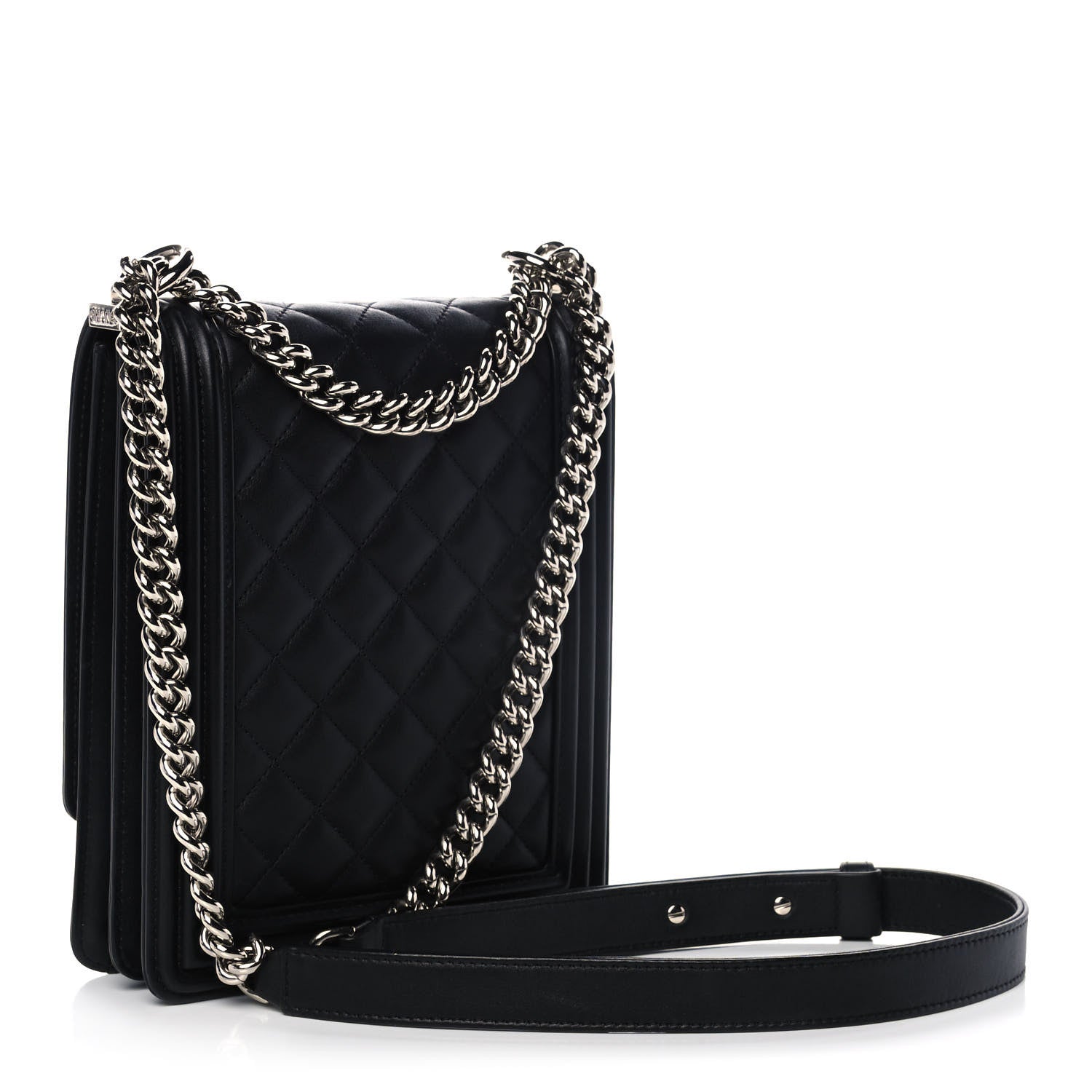 Chanel Calfskin Quilted North South Boy Flap Black 3 of 14