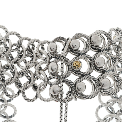 David Yurman Sterling Silver 18K Yellow Gold Atlas Chain Mail Necklace 5 of 6