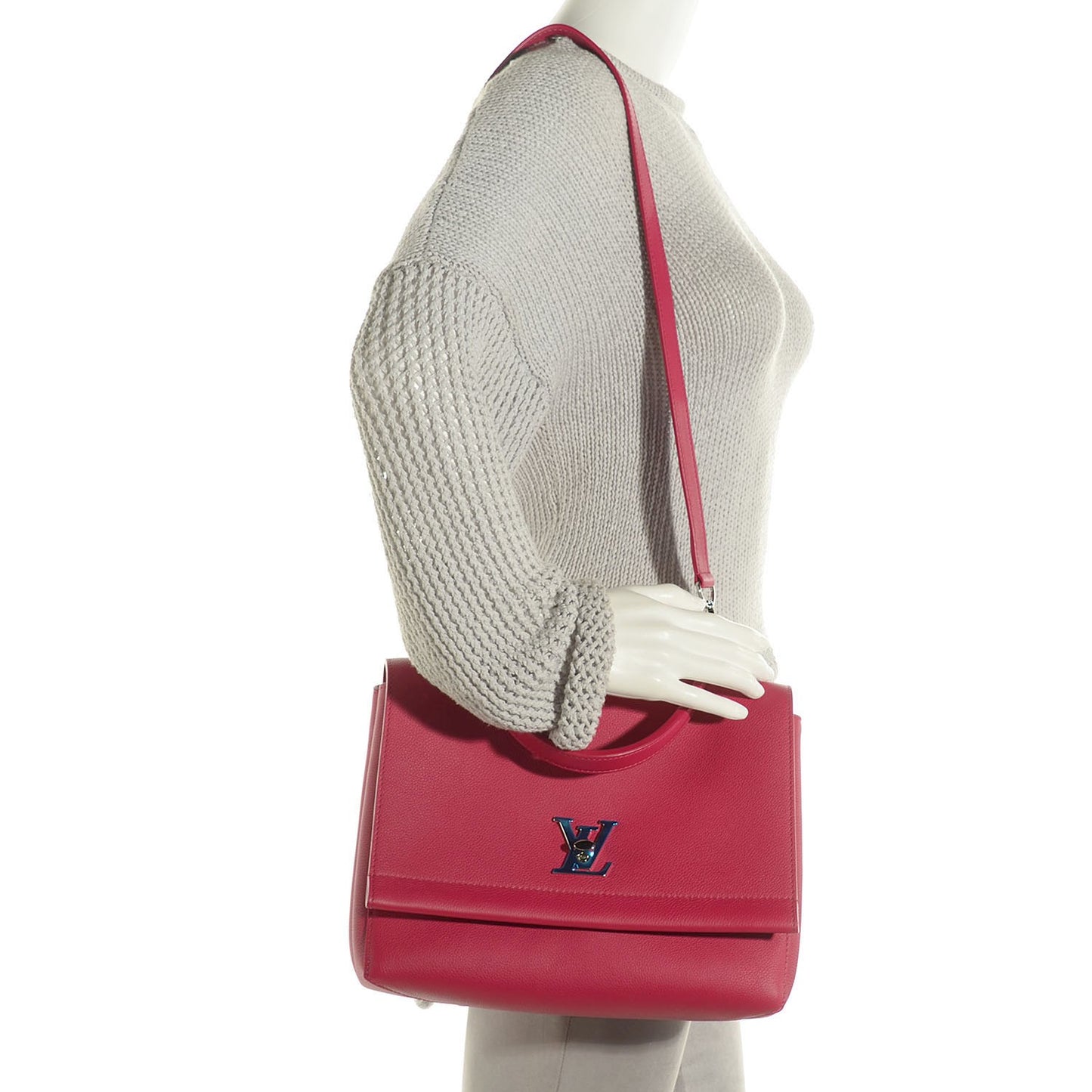 Soft Calfskin Lockme II Top Handle Dahlia