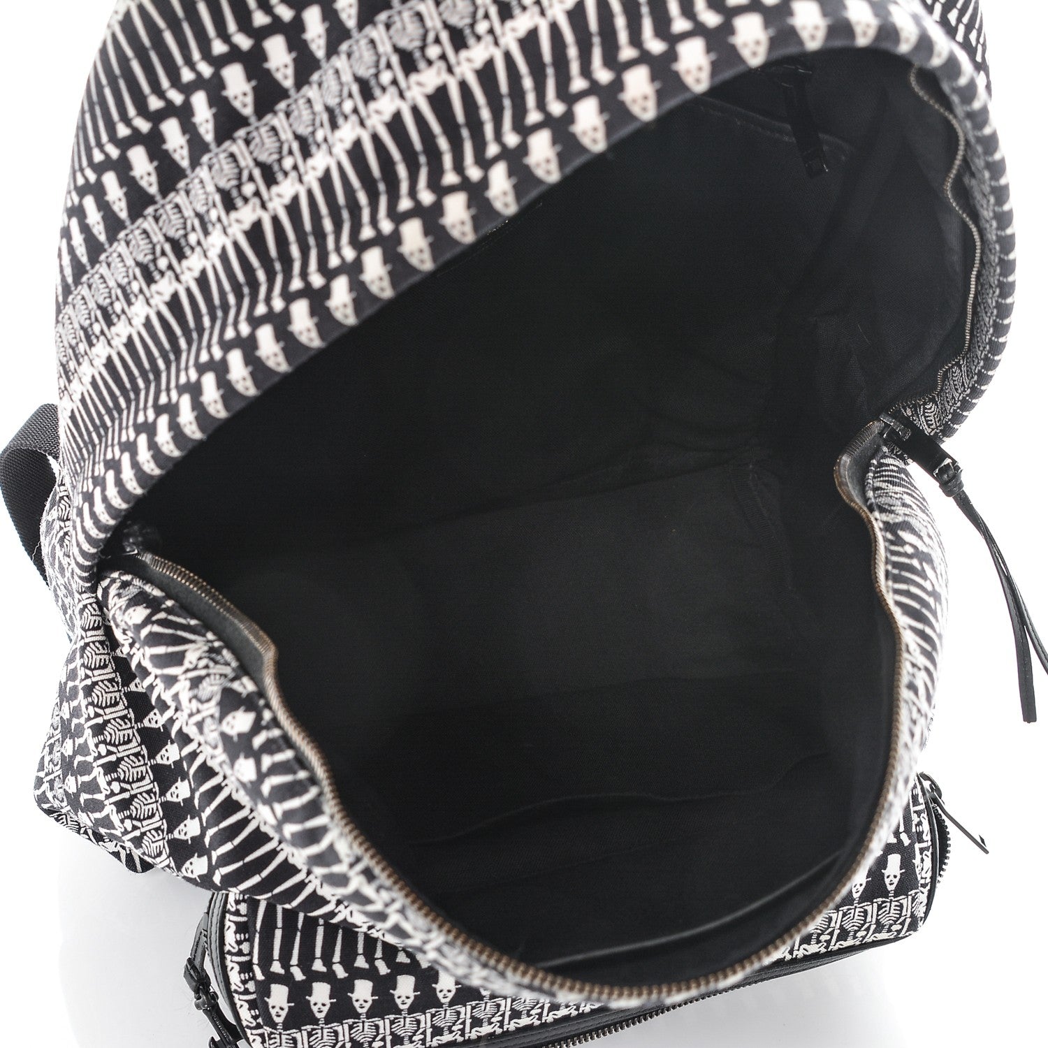 Saint Laurent Nylon City Skeleton Print Backpack Black White 5 of 6