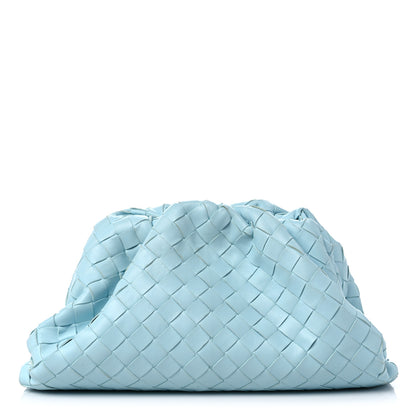 Bottega Veneta Nappa Maxi Intrecciato The Pouch Oversized Clutch Teal Washed 1 of 8