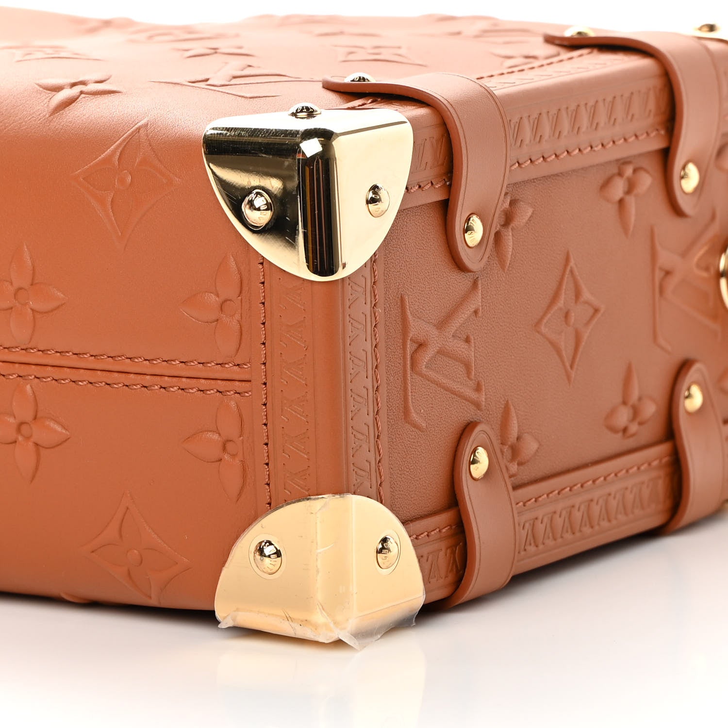 Louis Vuitton Calfskin Debossed Monogram Side Trunk Tan 9 of 10