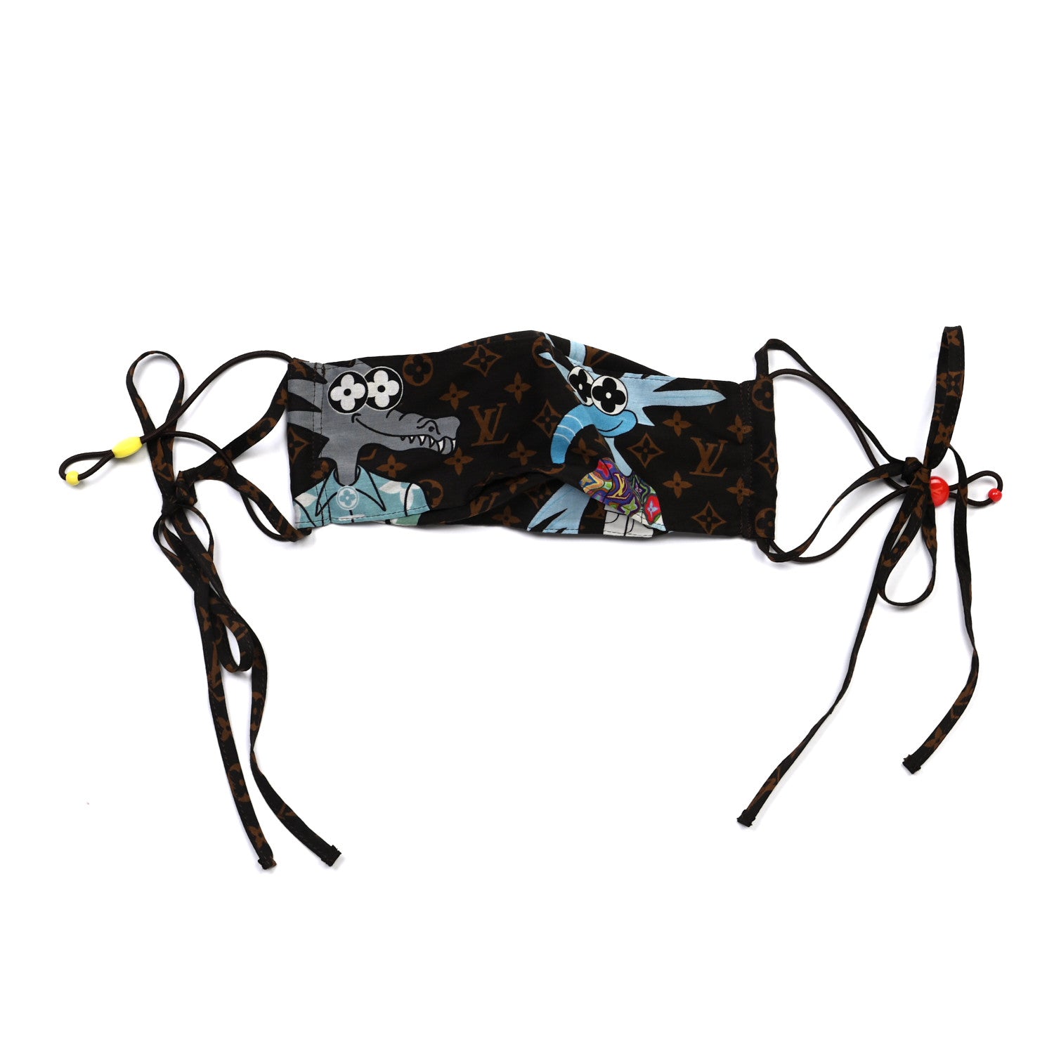 Louis Vuitton Cotton Silk Monogram LV Friends Face Mask Brown 3 of 4