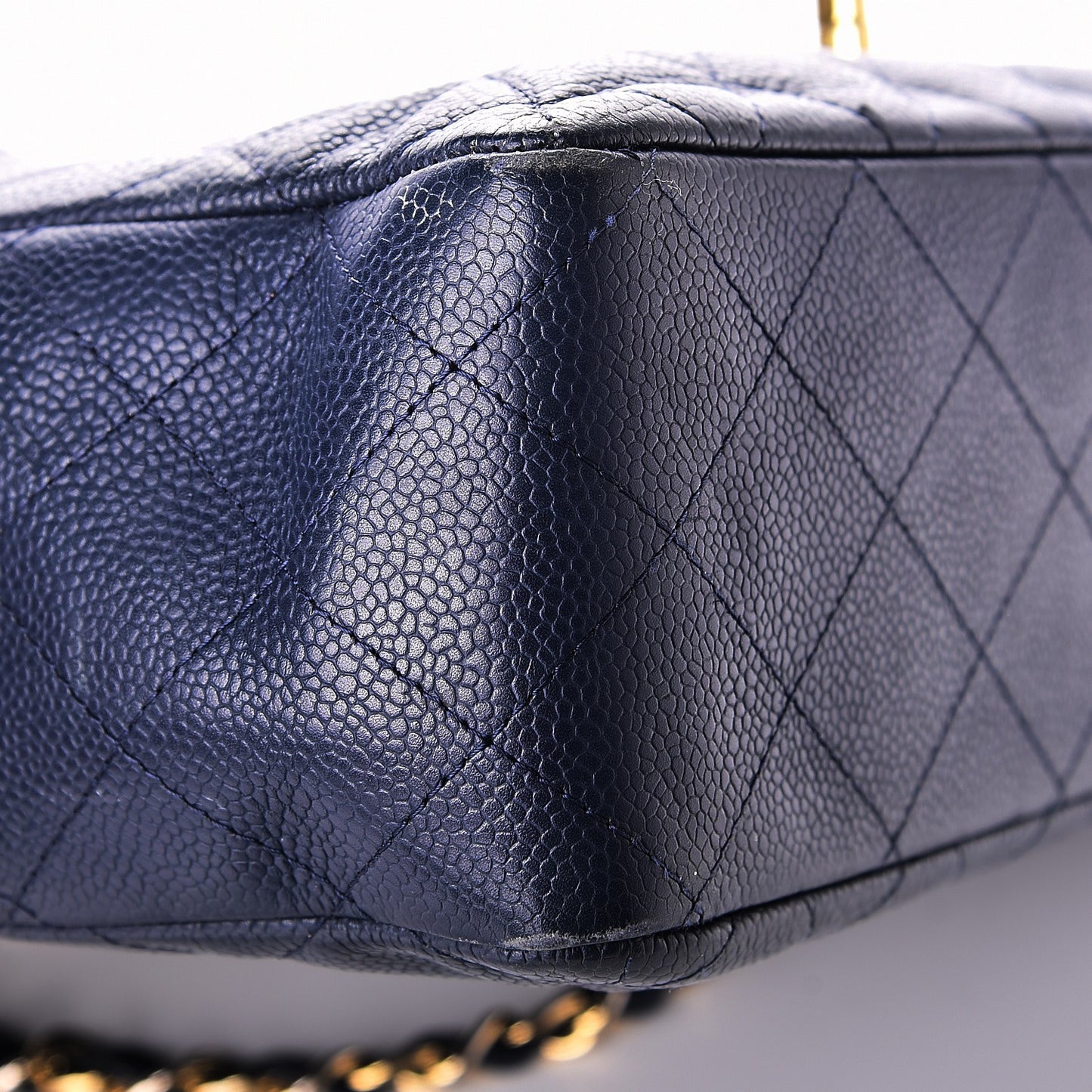 Caviar Jumbo Single Flap Blue