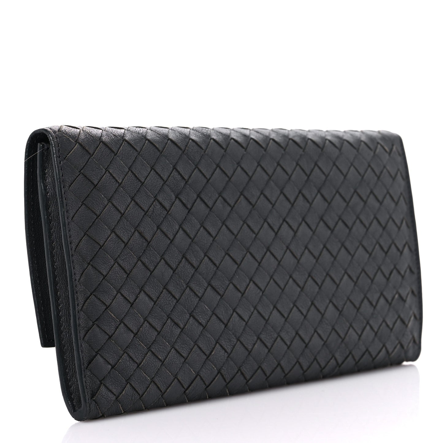 Nappa Intrecciato Flap Wallet Grey