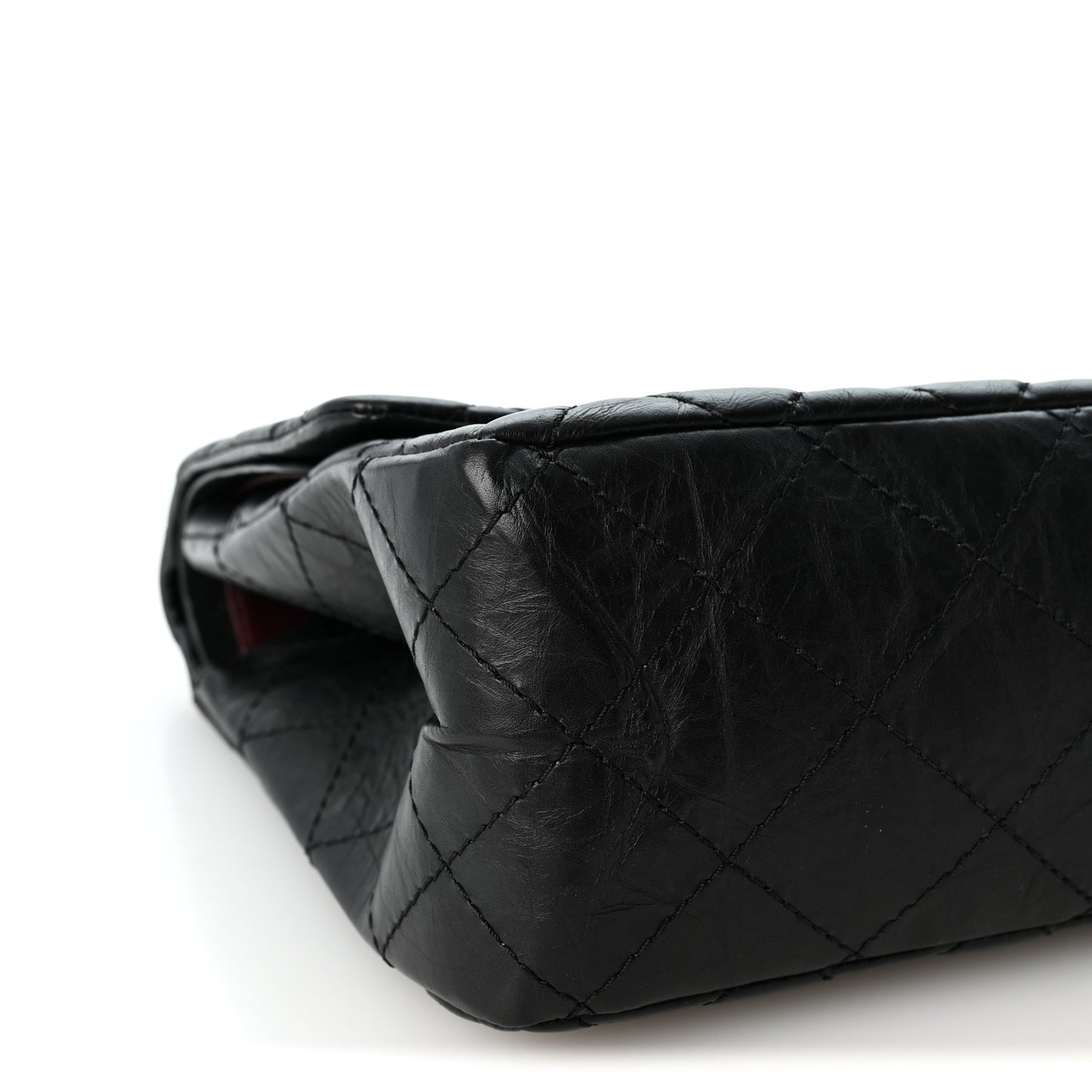 Aged Calfskin Quilted 2.55 Reissue 227 Flap Black