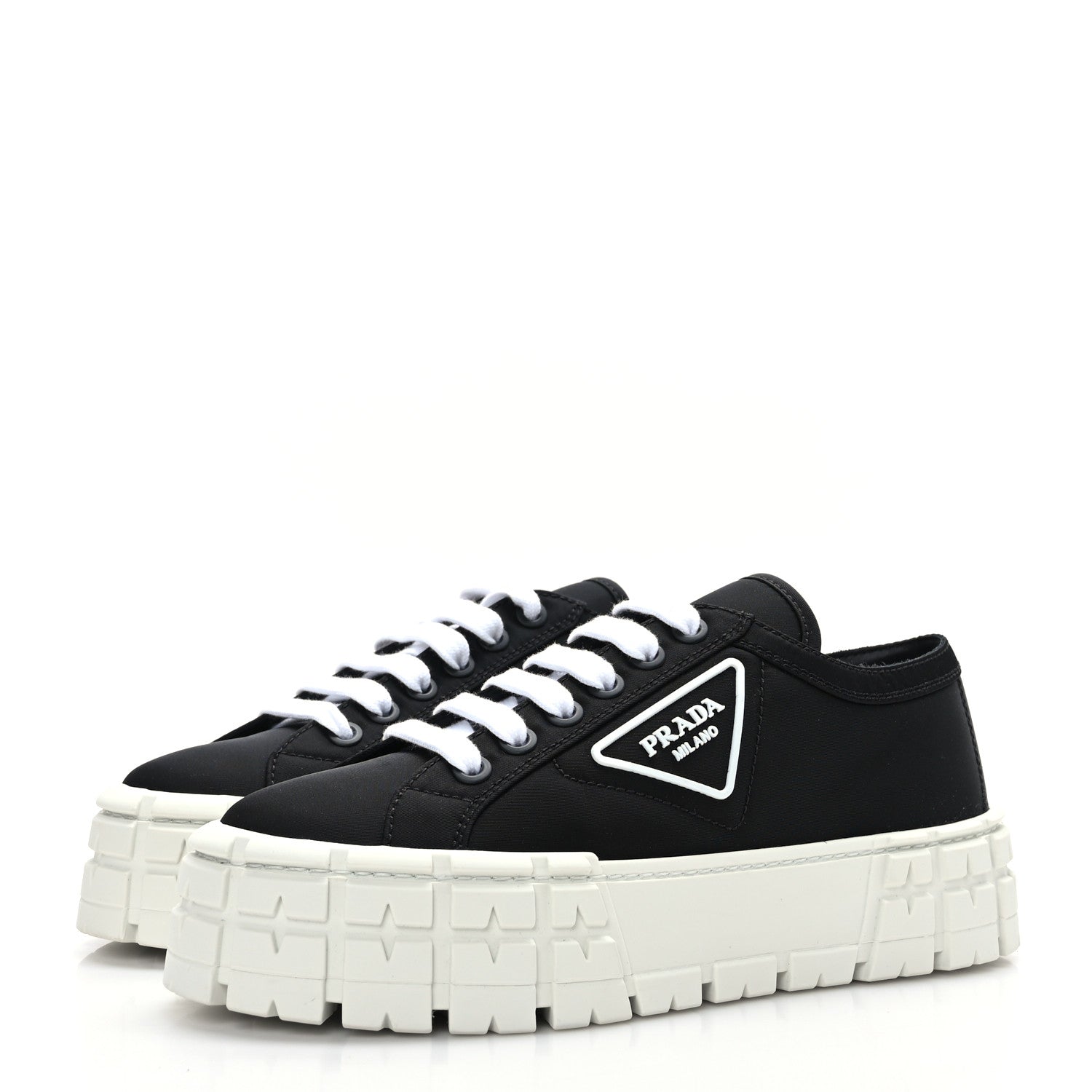 Prada Re-Nylon Gabardine Triangle Logo Double Wheel 50mm Sneakers 39.5 Black 3 of 7
