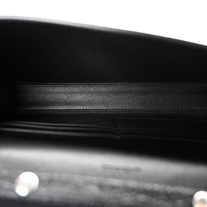 Balenciaga Crocodile Embossed Calfskin Classic Silver Hardware Le City Wallet On Chain Black 5 of 9