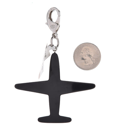 Chanel Resin Striped CC Airplane Keychain Blue Red 2 of 4