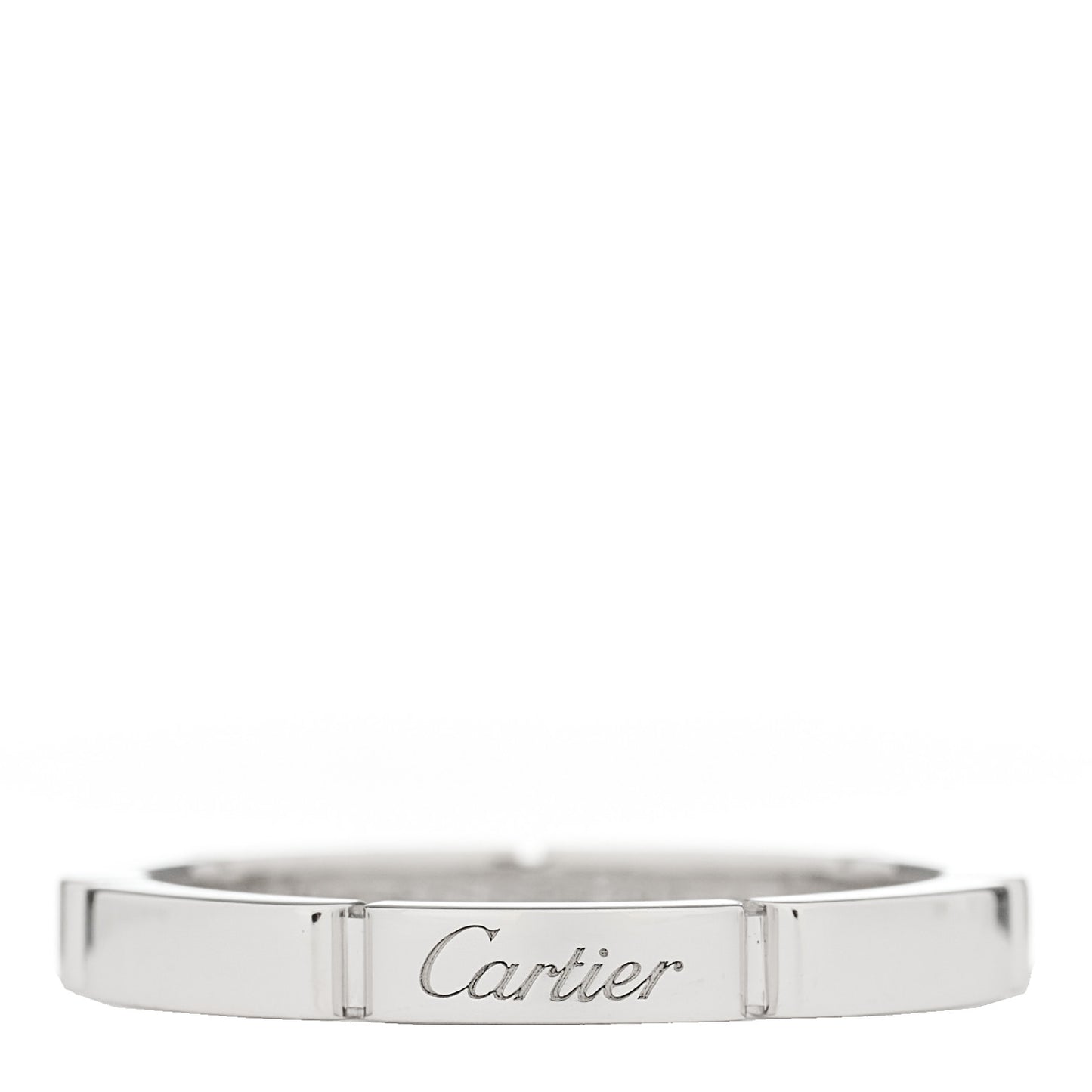 18K White Gold 2.5mm Maillon Panthere Wedding Band Ring 54 6.75