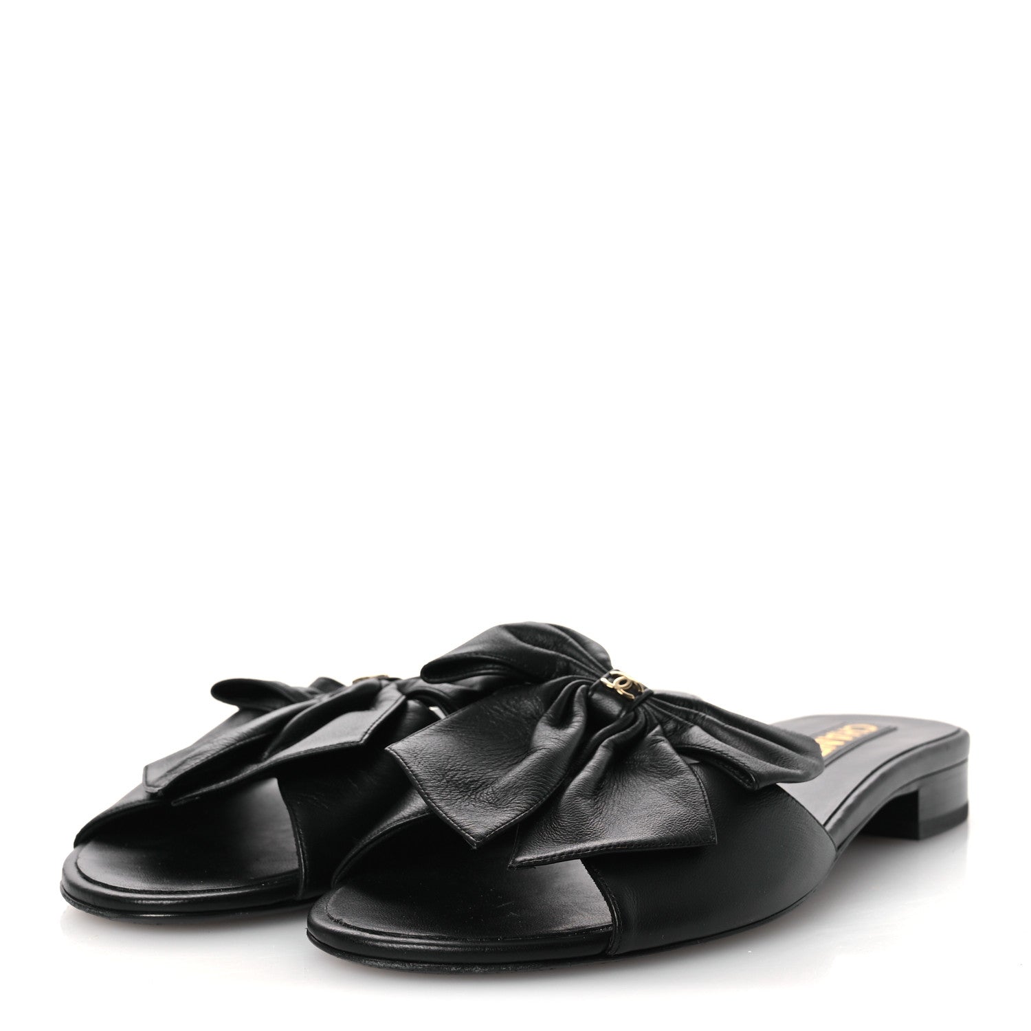 Chanel Lambskin Bow CC Mules 39.5 Black 1860809 – FASHIONPHILE