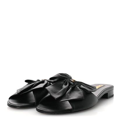 Chanel Lambskin Bow CC Mules 39.5 Black 4 of 11