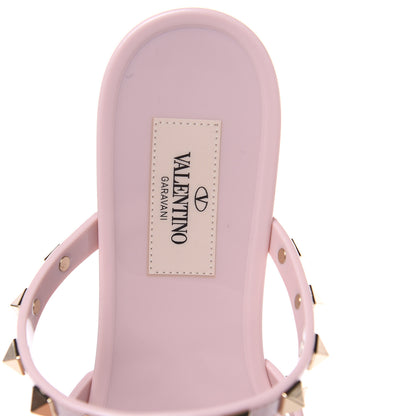 Valentino Garavani PVC Jelly Rockstud Caged Flat Thong Sandals 36 Water Rose 7 of 8
