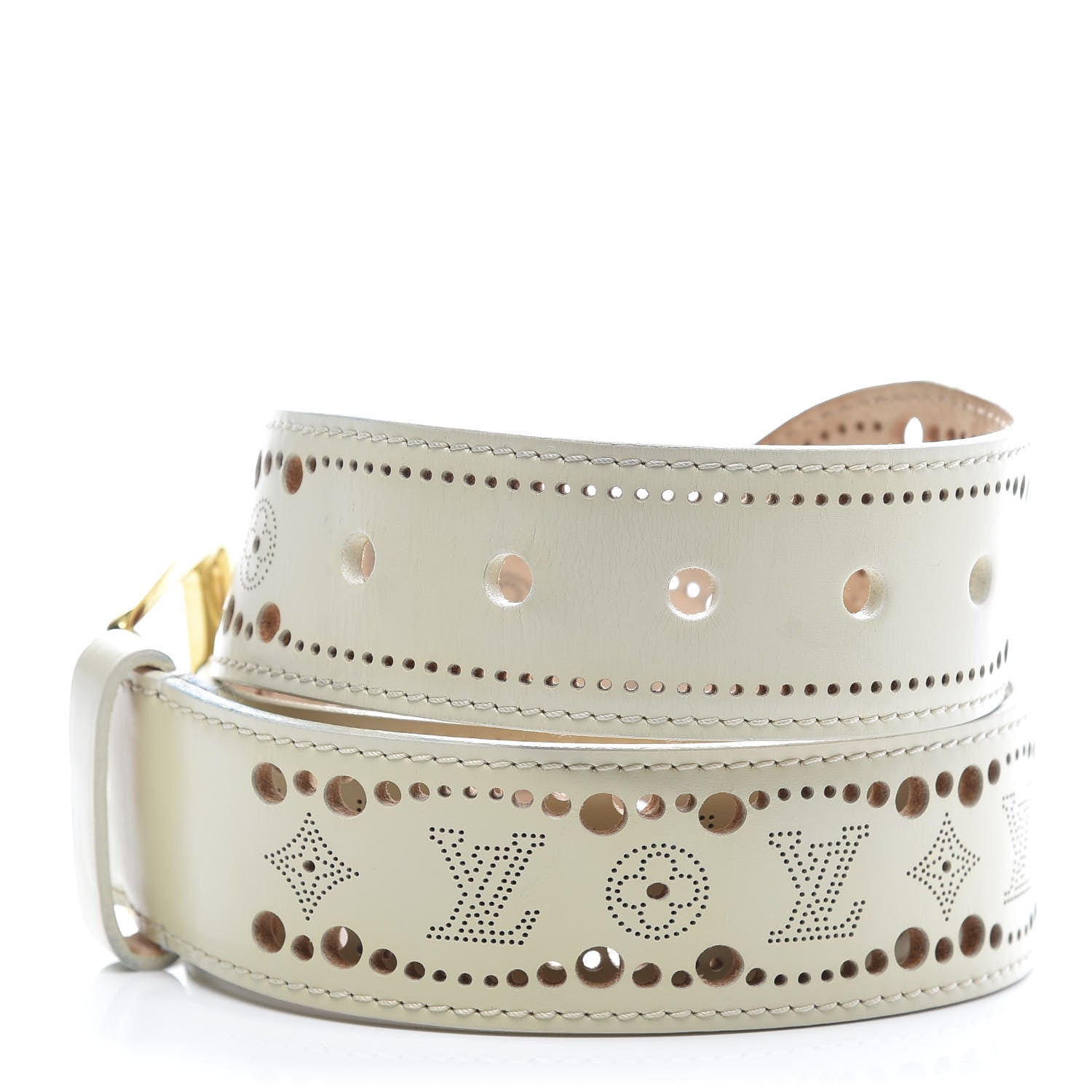 Louis Vuitton Nomade Perforation Belt 85 34 White 3 of 8