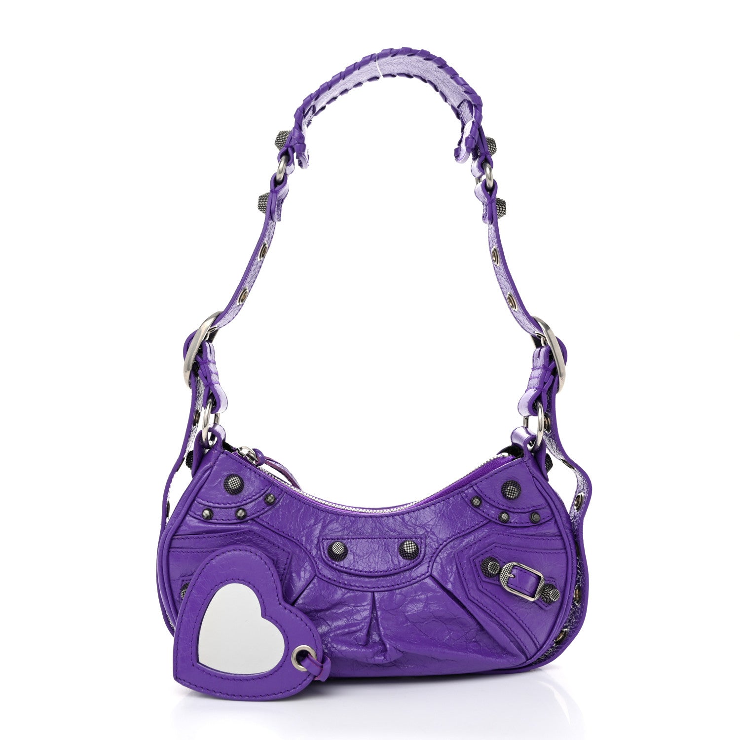 BALENCIAGA パープル ショルダーバッグ 91040 Balenciaga Agneau Arena Le Cagole Shoulder Bag XS Purple 1589646