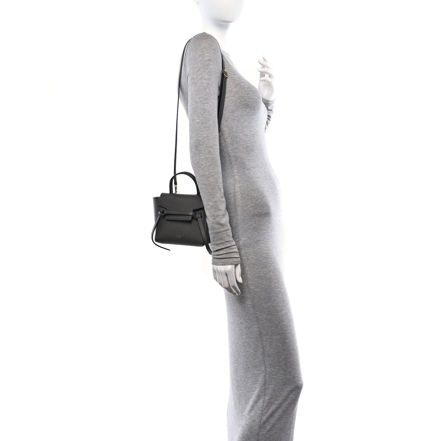 Grained Calfskin Pico Belt Bag Grey