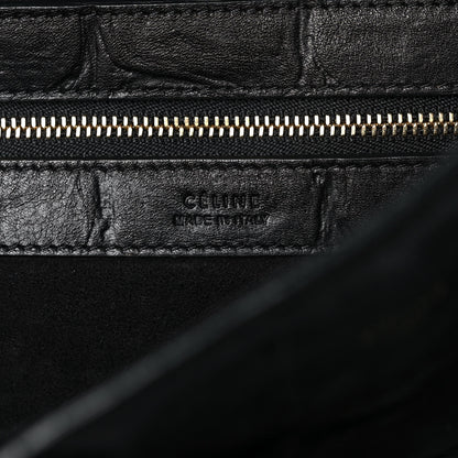 Celine Crocodile Embossed Calfskin Medium Belt Cabas Phantom Black 5 of 11