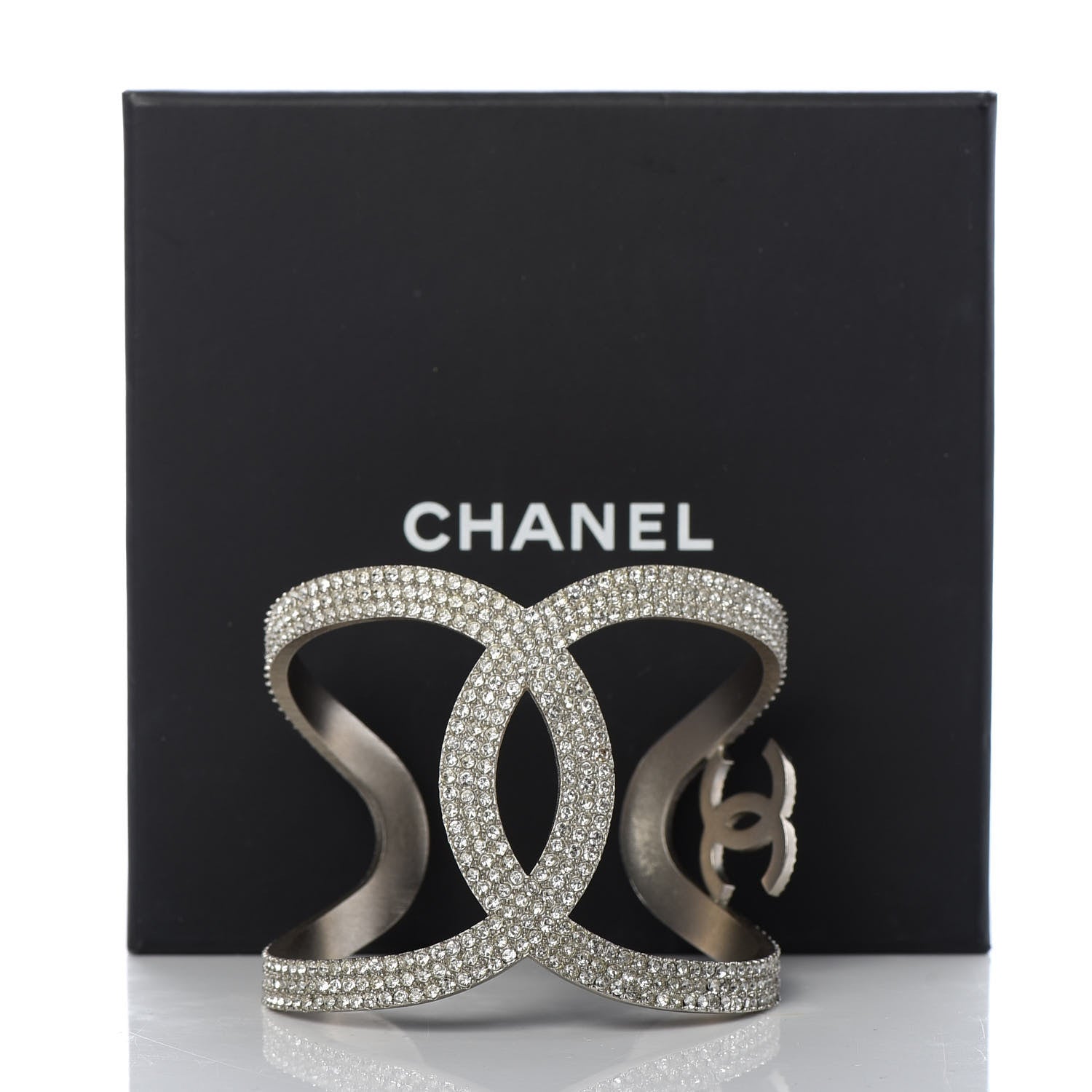 Chanel Crystal CC Cuff Silver 6 of 6