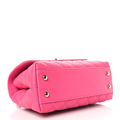 Chanel Caviar Quilted Mini Coco Handle Flap Rose 4 of 9