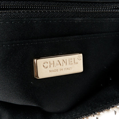 Chanel Lambskin Sequin Pearl Chain Fringe Mini Flap Black 7 of 12