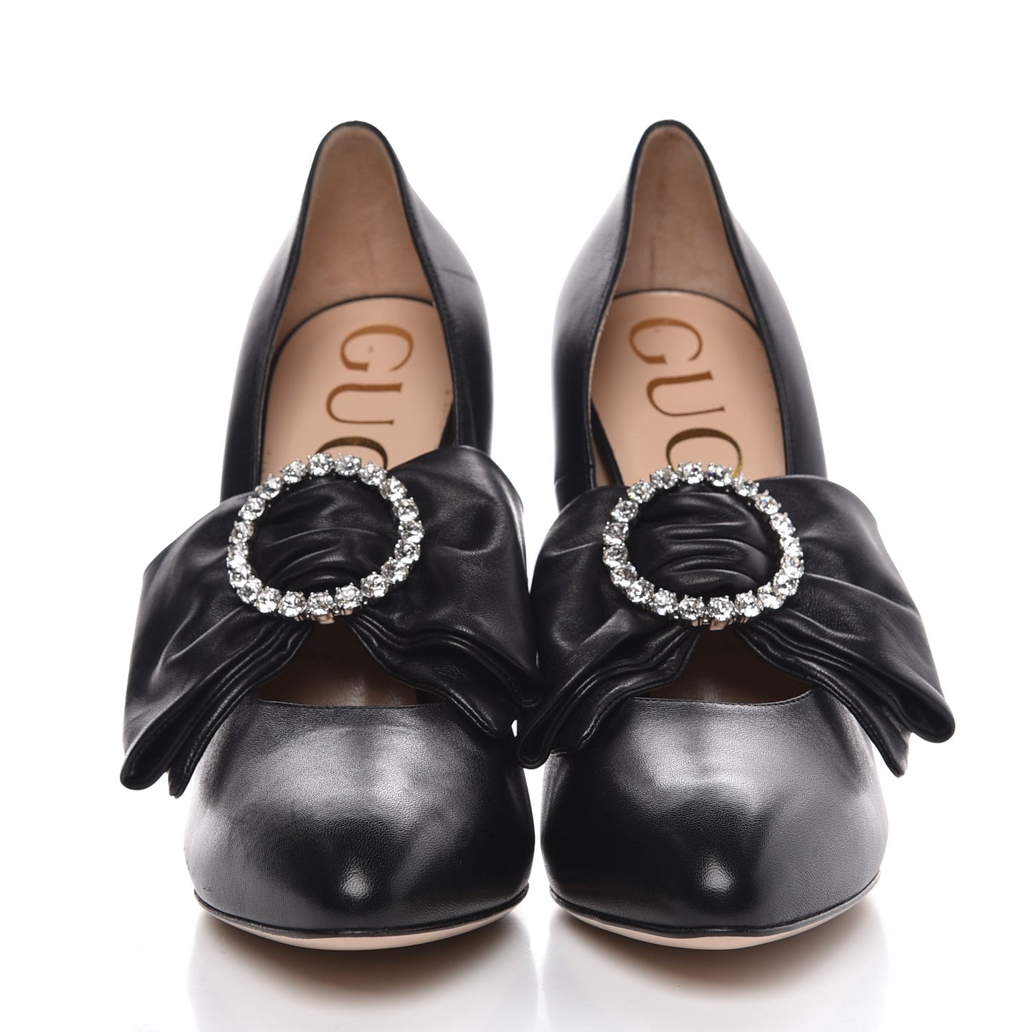 Nappa Removable Bow Elaisa Platform High Heel Pumps 39 Black
