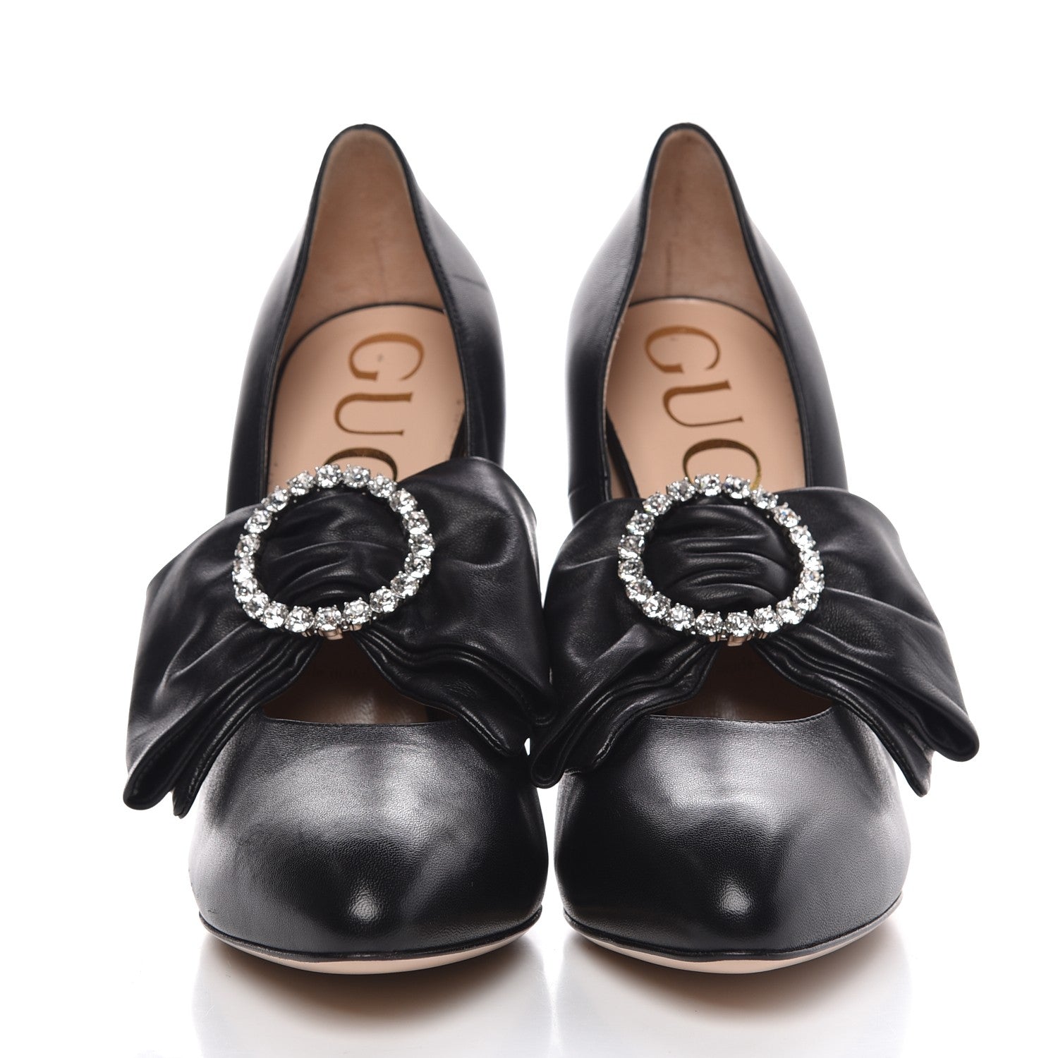 Gucci Nappa Removable Bow Elaisa Platform High Heel Pumps 39 Black 2 of 9