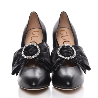 Gucci Nappa Removable Bow Elaisa Platform High Heel Pumps 39 Black 2 of 9