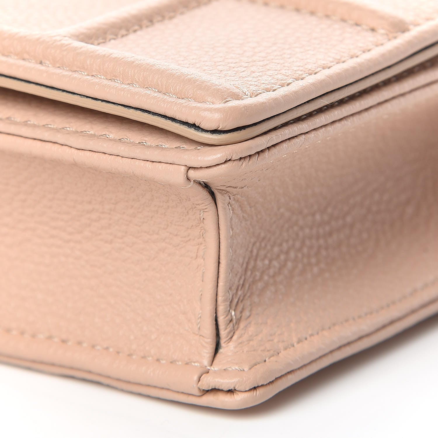 Christian Dior Grained Calfskin Diorama Wallet on Chain Pouch Nude 7 of 10